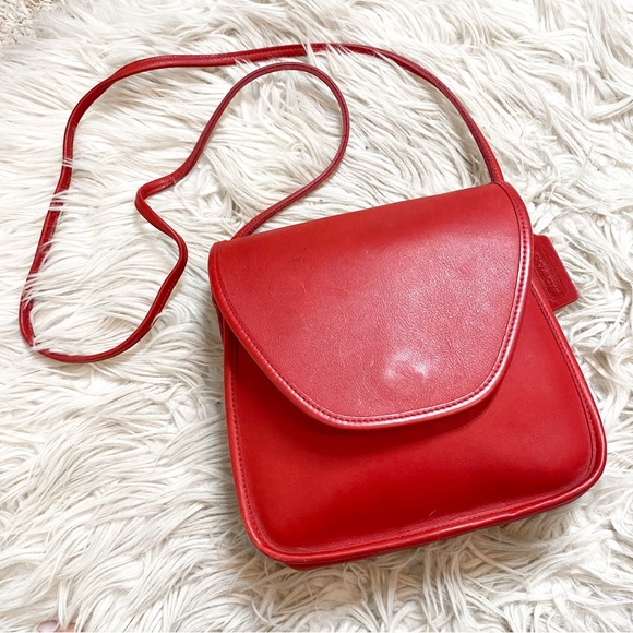 Authentic Vintage Coach Red Lindsay Crossbody